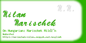 milan marischek business card